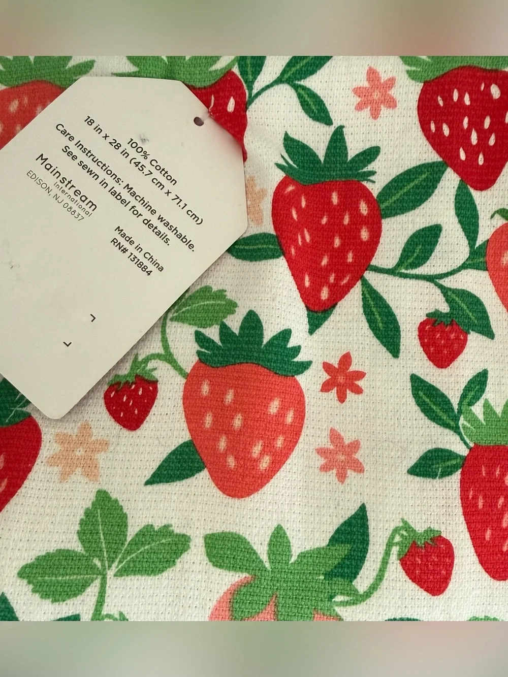 Strawberry cotton dish towels set of two